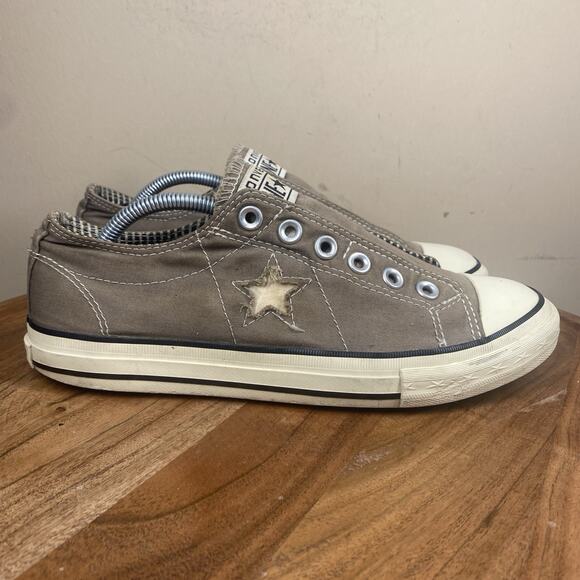 Converse One Star Womens Brown Y2K Distressed Laceless Size 8.5 Low Top Shoes - Picture 1 of 9